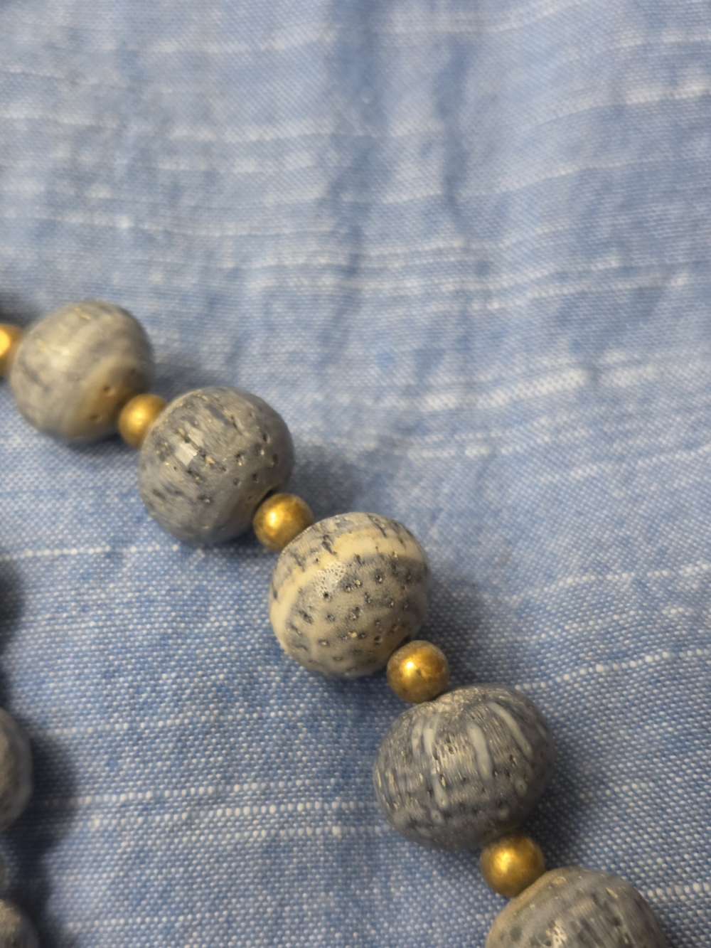 Genuine Blue Coral Bead Necklace - Picture 4 of 4
